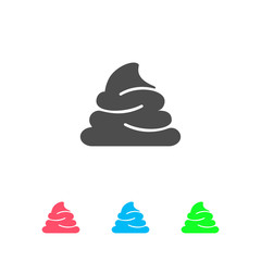 Shit icon flat.