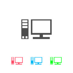 Computer icon flat.