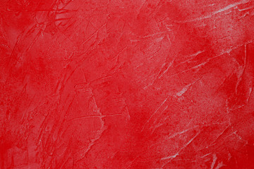 Red abstract background with texture. Blank template with shabby surface.