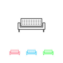 Sofa icon flat.