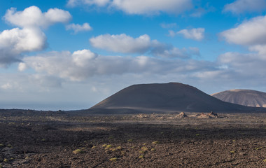 Fototapeta na wymiar Timanfaya National Park is a Spanish national park on island Lanzarote, Canary Islands. 