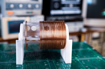 Close-up large and small coils