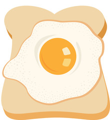 Fried egg on baked toast