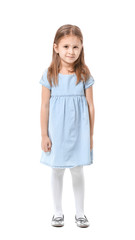 Cute little girl on white background