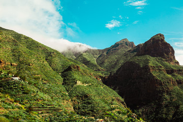 Fototapeta na wymiar beautiful green mountains, canary's islands.
