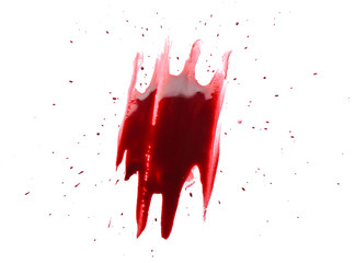 Blood spot on white background