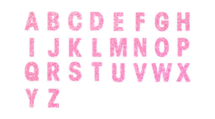 Sequins alphabet font. Glitter isolated typography decoration. Colorful sequins vector background. Luxury elements.