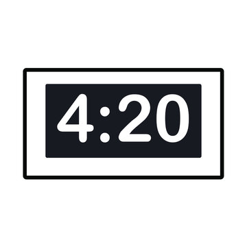 Vector icon of digital alarm clock 4:20