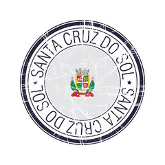 City of Santa Cruz Do Sol, Brazil vector stamp