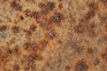 Rusty metal texture with an unusual pattern