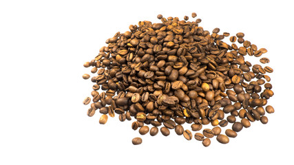 Coffee beans on a white background