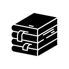 Student books black icon, concept illustration, vector flat symbol, glyph sign.