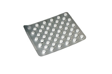 Blister of pills isolate on white background close-up.