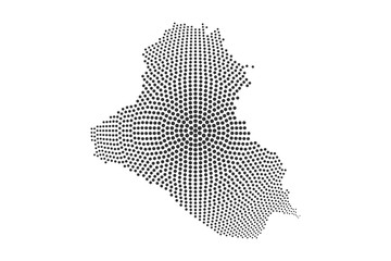 Dotted Iraq Map. Abstract vector Composition of Iraq Map composed of round dots. Vector geographic map isolated on white background.