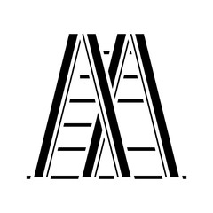 Repair stairs black icon, concept illustration, vector flat symbol, glyph sign.