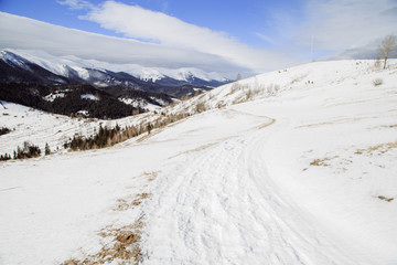Walking near strong place Vuhatiy Kamin in the higest mountain village Dzembronya
