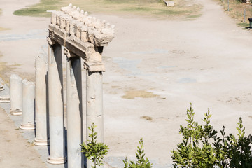 View of Roman Agora in Athens . Famous places in Athens - capital of Greece. Ancient monuments.