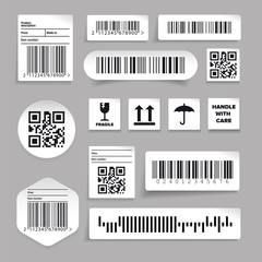 Barcode label set sticker vector