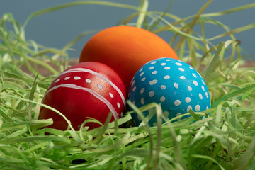 Colorful eggs symbolizing Easter