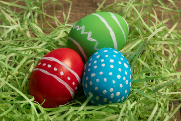 Colorful eggs symbolizing Easter