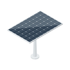 Isometric solar panel isolated on white background. Vector