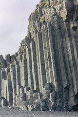Basalt column formation in Iceland. Background