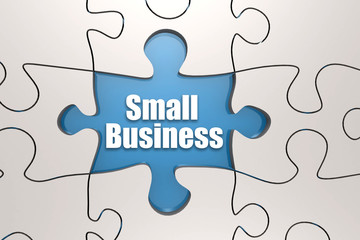 Fototapeta premium Small Business word on jigsaw puzzle