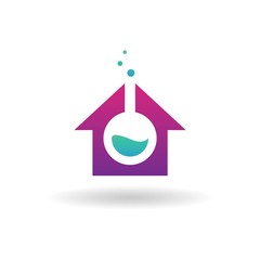science lab and home logo icon design