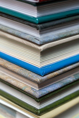 Close up shot of stack of books
