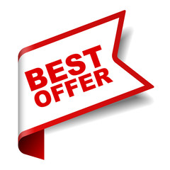 red vector banner best offer