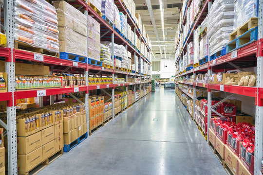 SHENZHEN, CHINA - APRIL 22, 2019: interior shot of Sam's Club store in Shenzhen. Sam's Club is an American chain of membership-only retail warehouse clubs owned and operated by Walmart Inc.