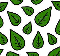 Green leaves as natural floral botanical pattern background illustration