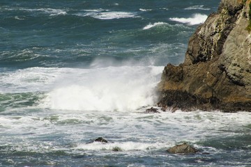 waves crashing on the rocks