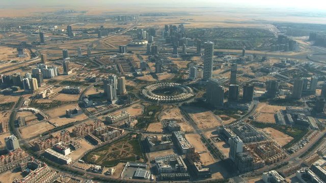 Jumeirah Village Circle, a community in Dubai, UAE. Aerial view