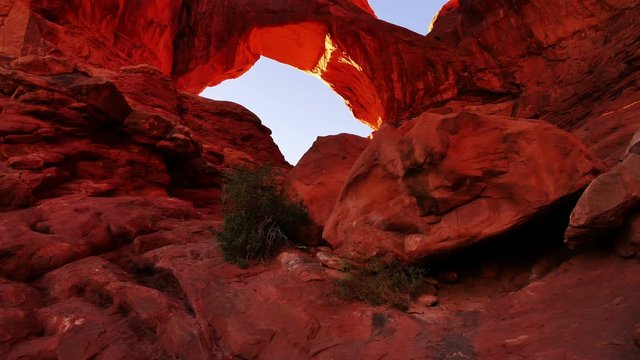 Arches National Park Tilt Up Double Arch Sunset Utah Southwest USA