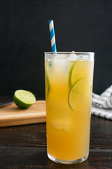 Vietnamese Lime Iced Tea (Tra Chanh Hanoi): Green iced tea with lime juice sweetened with honey and garnished with lime slices