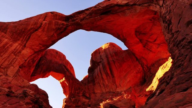 Arches National Park Tilt Down Double Arch Sunset Utah Southwest USA