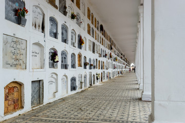 Ancient Columbariums of Central Cemetery located in downton bogota city. This Cemetery was builted in 1836 and is a National Monument of Colombia