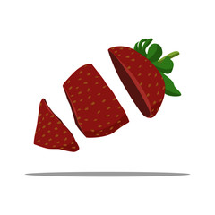 strawberry vector illustration graphic red and green fruit