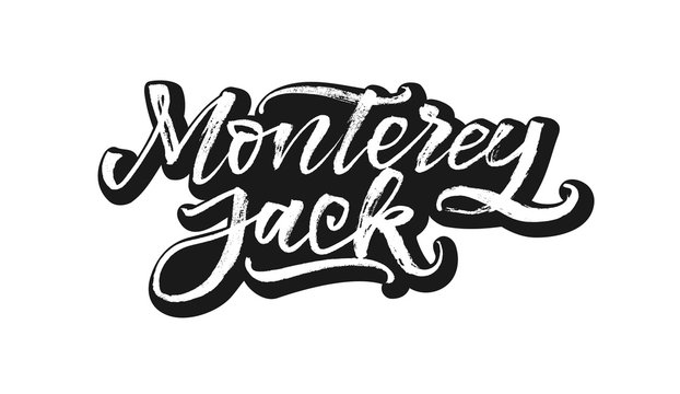 Monterey Jack. Vector Organic Food Calligraphy. Vintage Lettering Design.