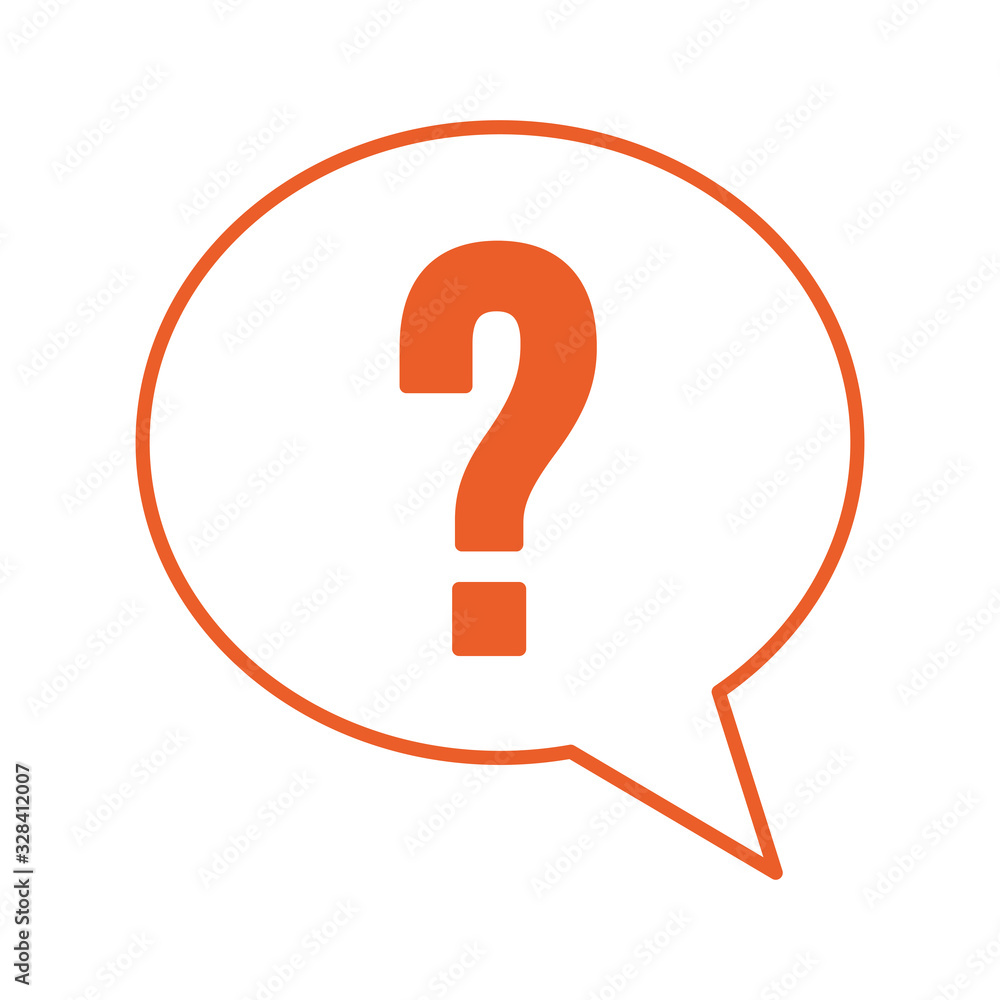 Poster speech bubble with ask symbol
