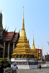 Golden pagoda at Wat Phra Kaew, Bangkok, Thailand.