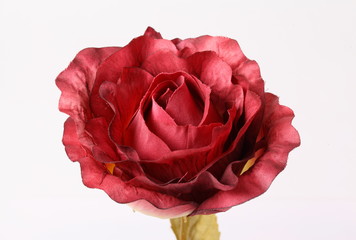 Red colorful textile rose closeup