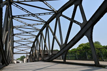 Waibaidu railway bridge on Suzhou River, old Shanghai, China