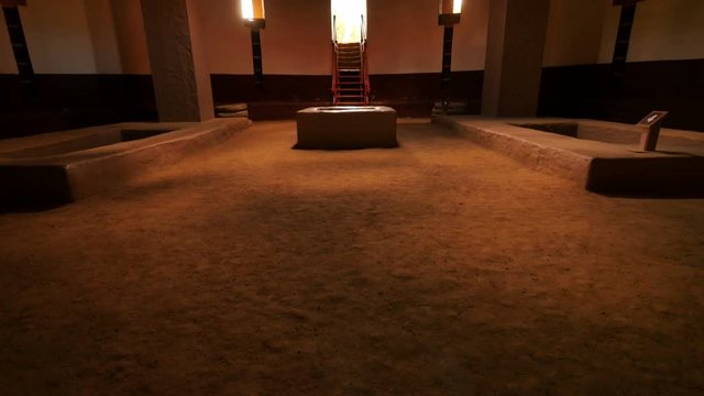 Aztec Ruins National Monument Tilt Up of Inside Great Kiva New Mexico Southwest USA