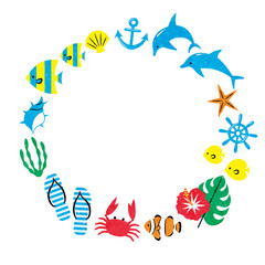 illustration of resorts and sea