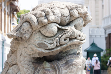 Chinese stone lion statue architecture guardian in chaina culture