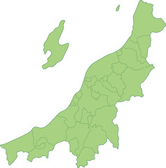 新潟県の地図_市町村ごとに色を変えられます
