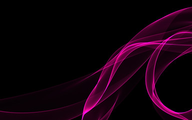 Dark abstract background with a glowing abstract waves