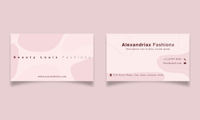 Beauty fashion big pattern Business card pink template